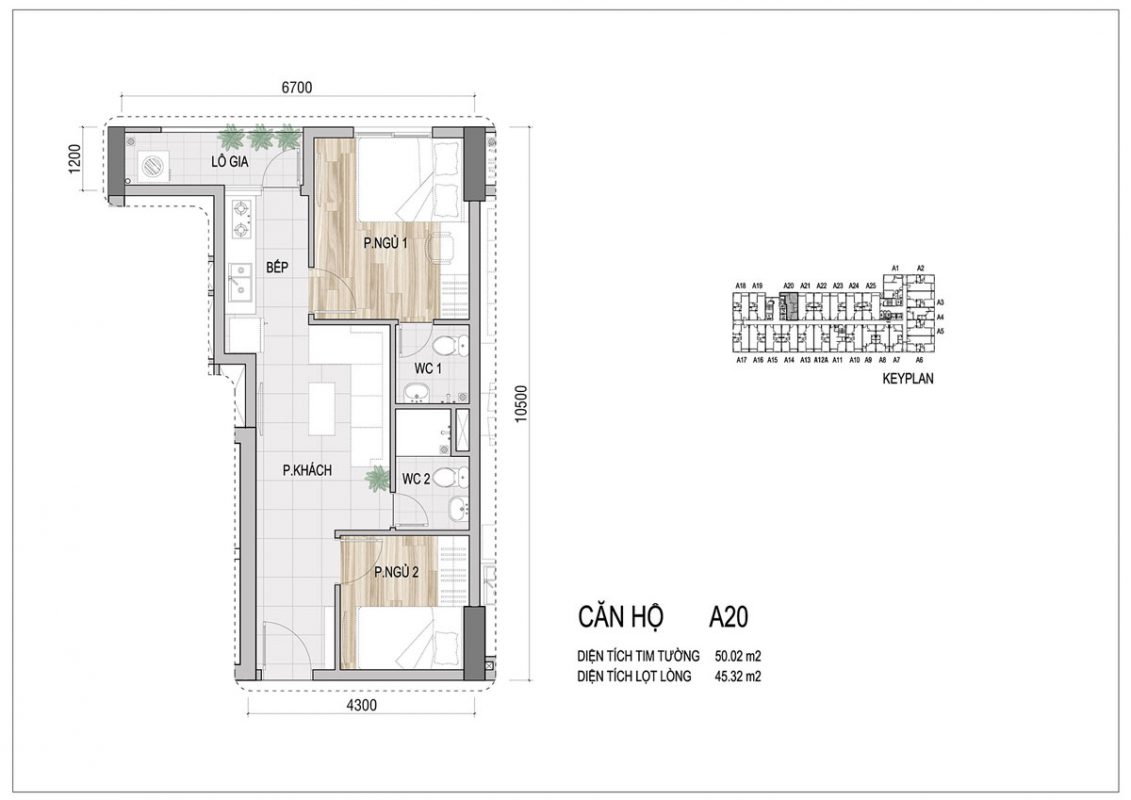 Thiết kế căn hộ Prosper Plaza quận 12 loại A20