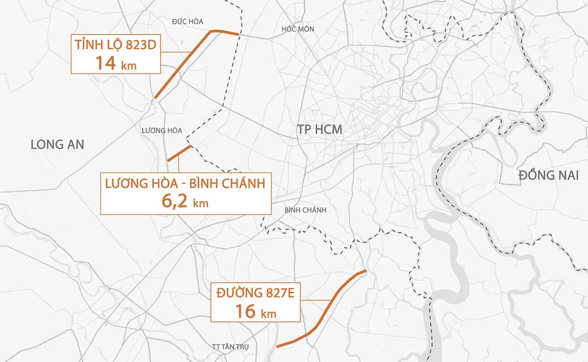 3 tuyến đường kết nôi Long An - Tp. Hồ Chí Minh